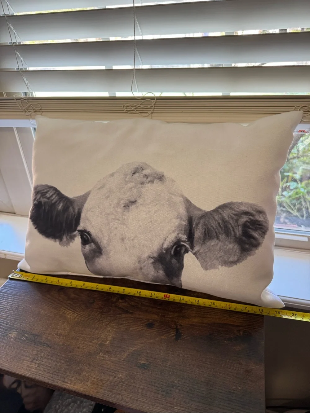 NWOT Rustic Calf Cow Face Lumbar Indoor Outdoor Accent Pillow 12